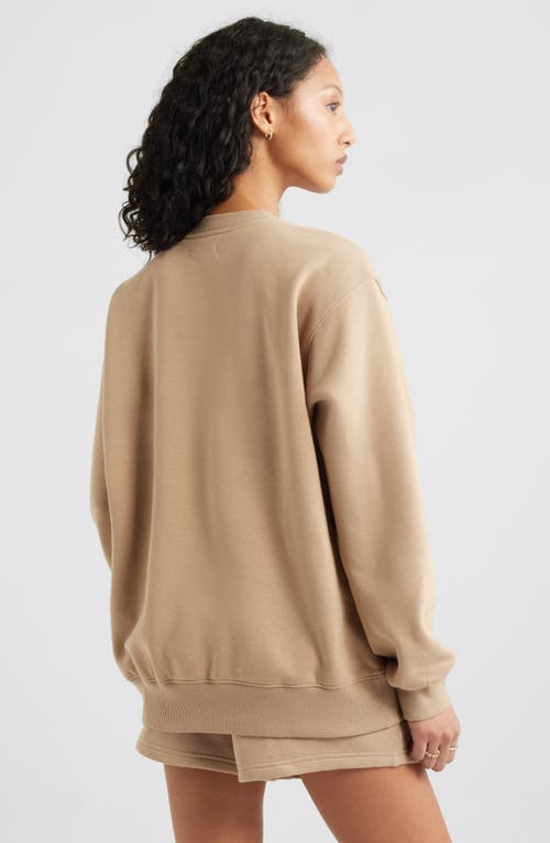 Bp. Fleece Detail Oversize Crewneck Sweatshirt