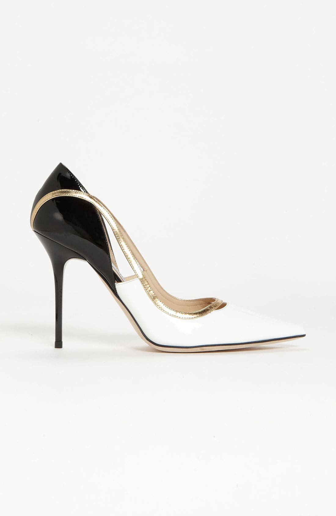 'Vero' Pump, Alternate, color, WHITE/ BLACK/ GOLD