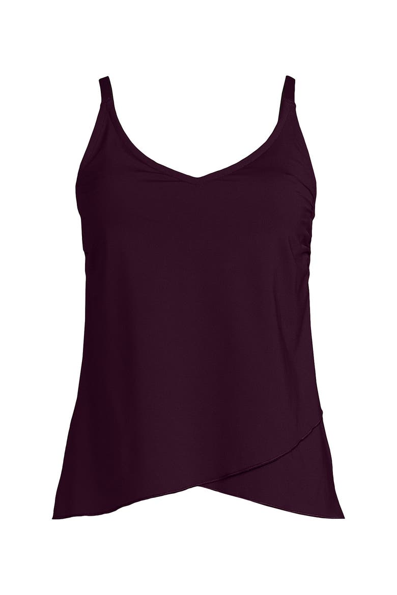 Plus Size DDD-Cup Tulip Hem Tankini Top, Alternate, color, Dark Wine