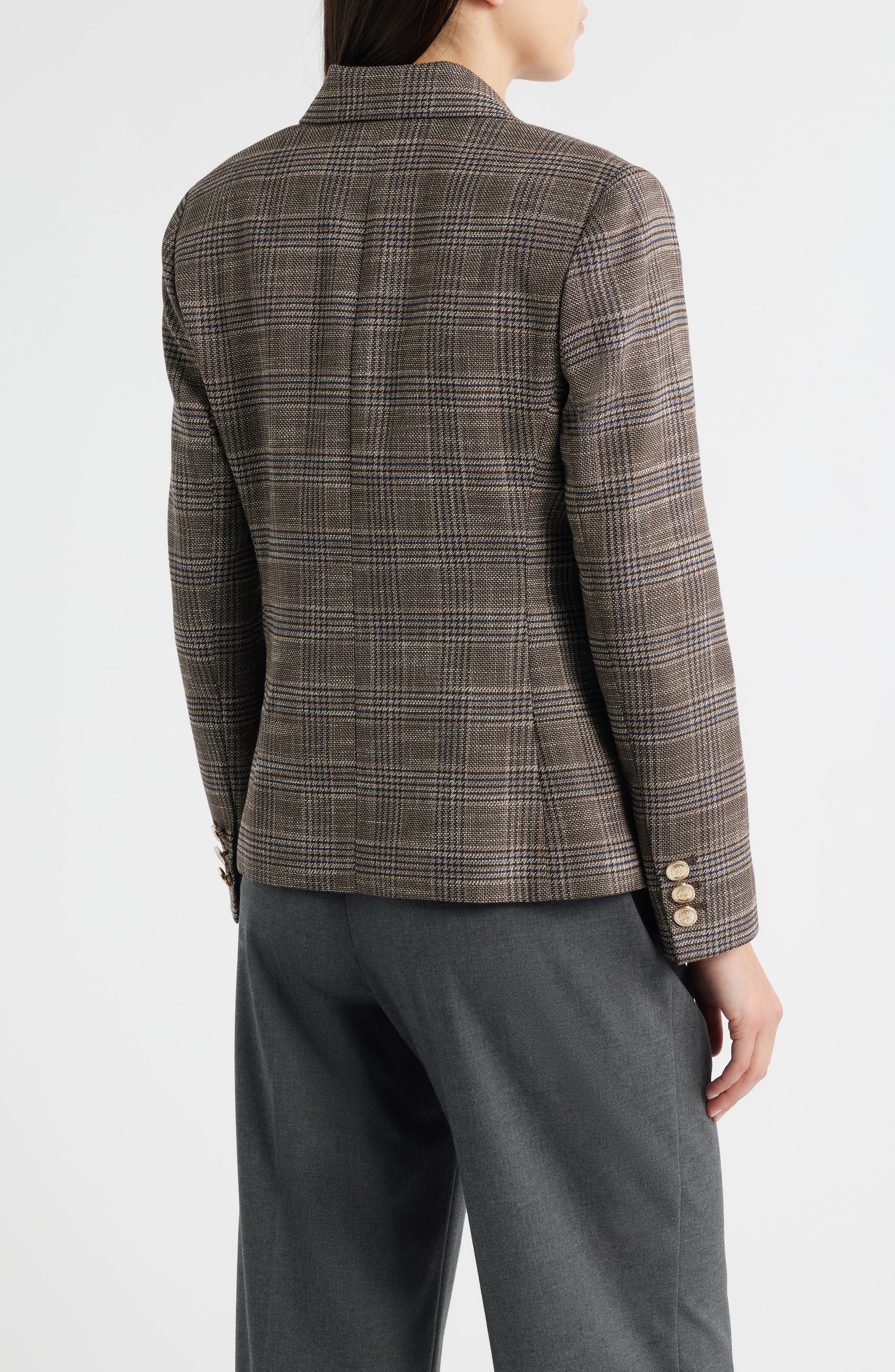 Plaid Double Breasted Blazer - image 2