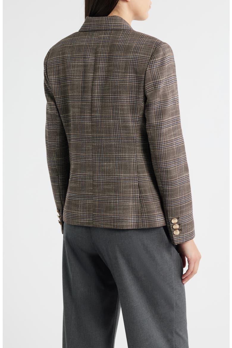 Plaid Double Breasted Blazer, Alternate, color, ESPRESSO I