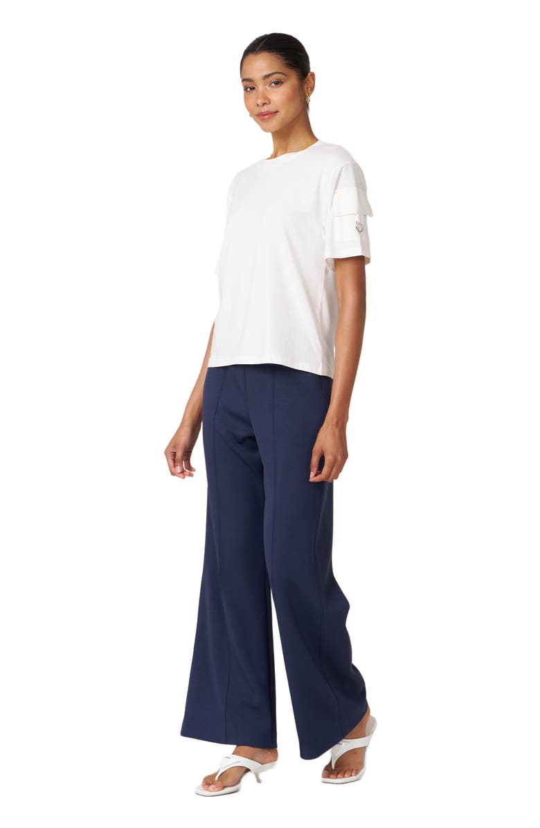 Rebody Active Madison Pintuck Wide Leg Scuba Knit Pant 30", Alternate, color, Cool Navy