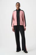 Joseph Ribkoff Scuba Jersey Color Block Funnel-Neck Jacket
