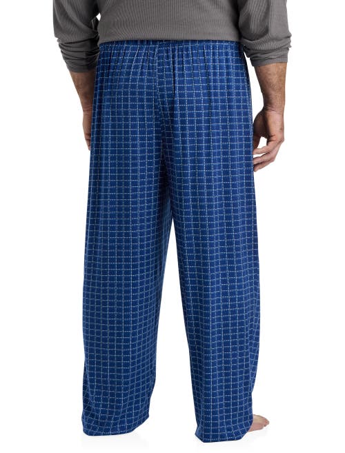 Harbor Bay By Dxl Grid Patterned Knit Lounge Pants In Blue