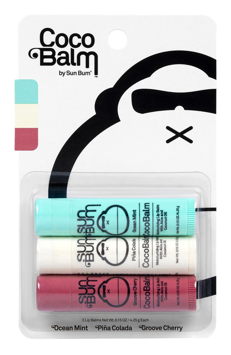 Sun Bum 3-Pack CocoBalm Moisturizing Lip Balm, Main, color,