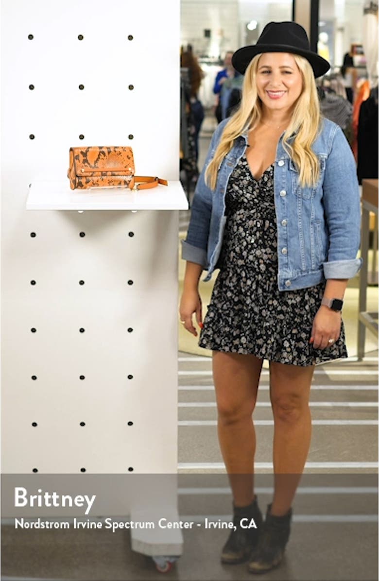 Blair Snake Embossed Faux Leather Belt Bag, sales video thumbnail