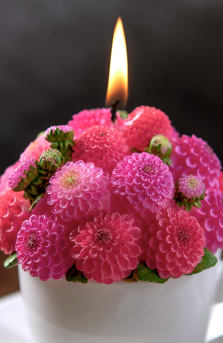 Southlake gifts Dahlia Bouquet Aromatherapy Candle, Alternate, color, Rose Red