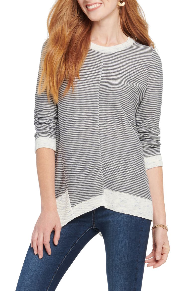 Spring Fling Stripe Cotton Blend Sweater, Main, color, BLUE MULTI
