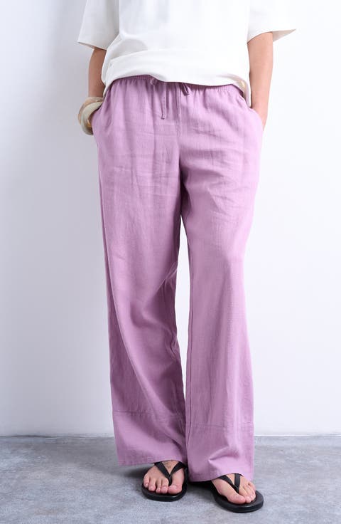 Deep Cuff Linen Blend Pants