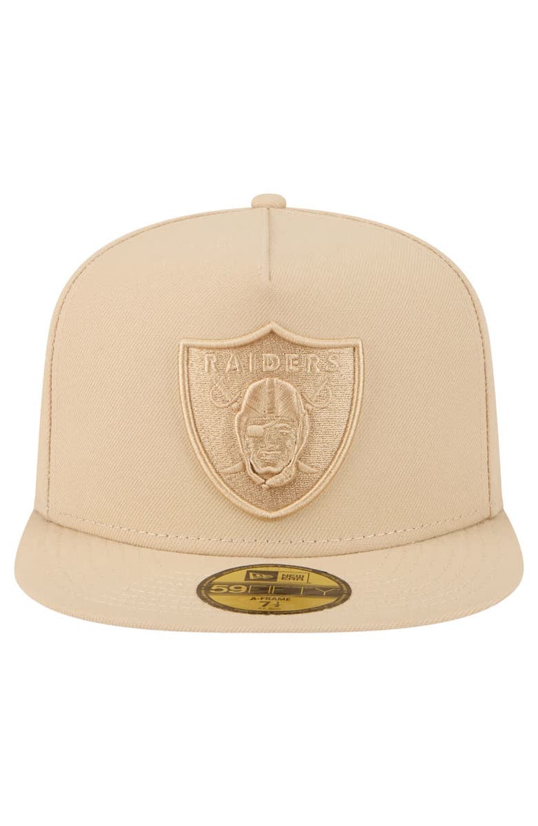 New Era Men's New Era Light Beige Las Vegas Raiders Color Pack A-Frame 59FIFTY Fitted Hat, Alternate, color, Light Beige