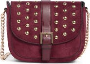 London Fog Studded Faux Suede Camera Bag