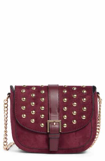 Studded Faux Suede Camera Bag