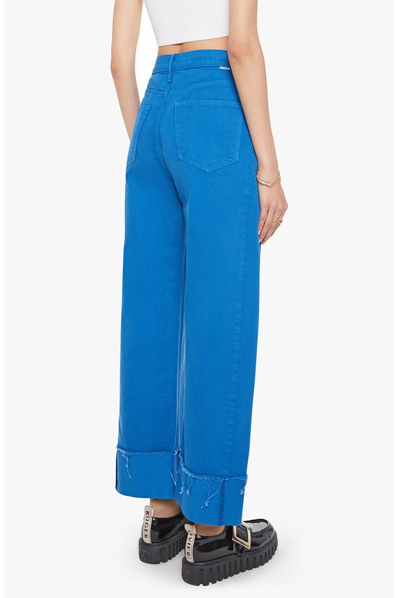 The Half Pipe Frayed Cuffed Barrel Leg Jeans, Alternate, color, MYKONOS BLUE
