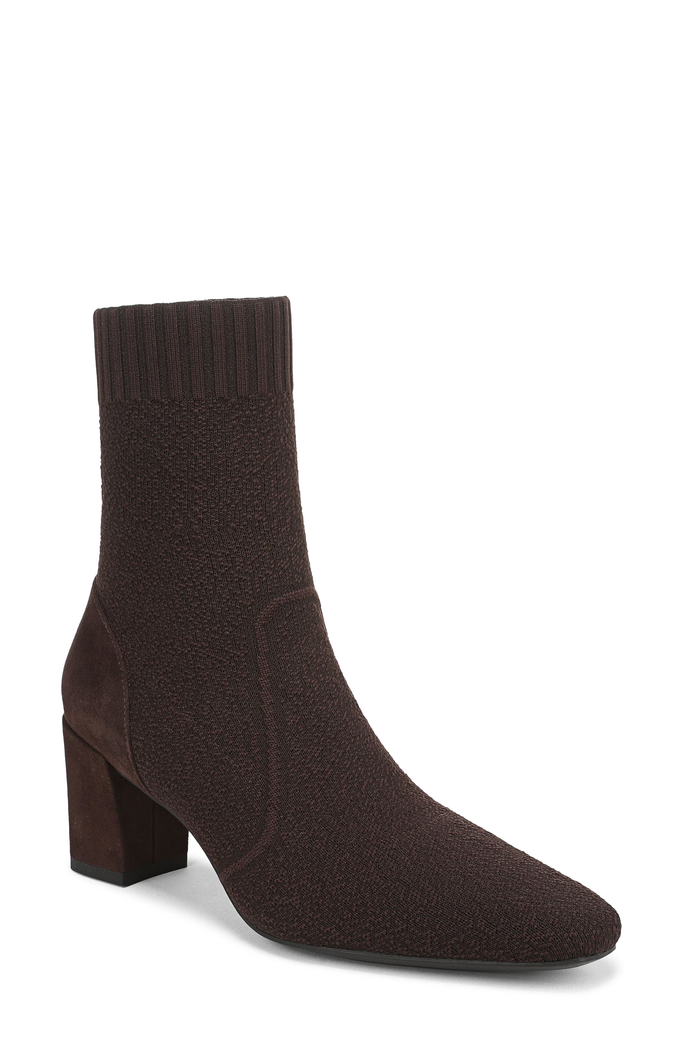 Saphielle Sock Bootie, Main, color, CHOCOLATE