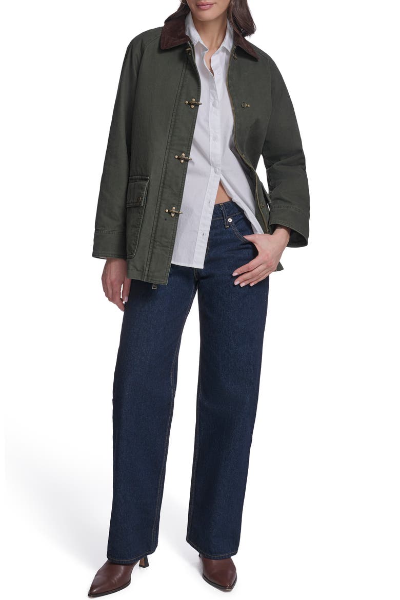 Cotton Barn Jacket, Alternate, color, OLIVE NIGHT