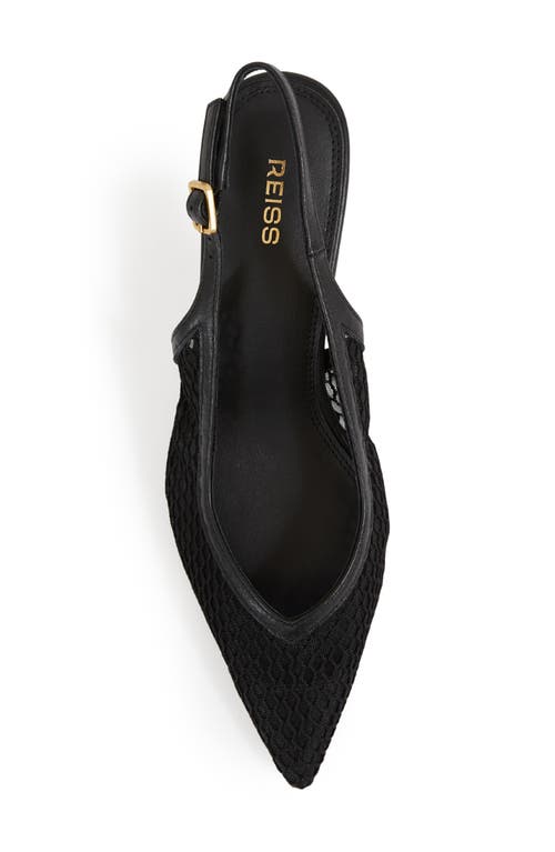 Reiss Sirena Pointed Toe Kitten Heel Slingback Pump In Black
