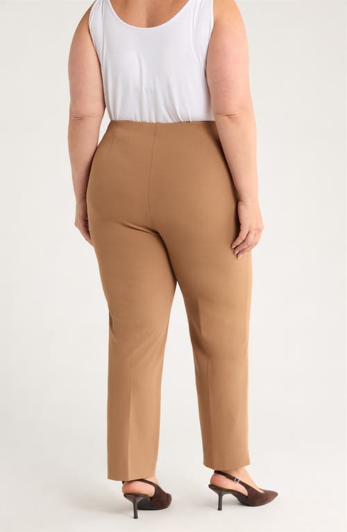 Anne Klein Hollywood High Waist Ankle Pull-on Pants In Brown