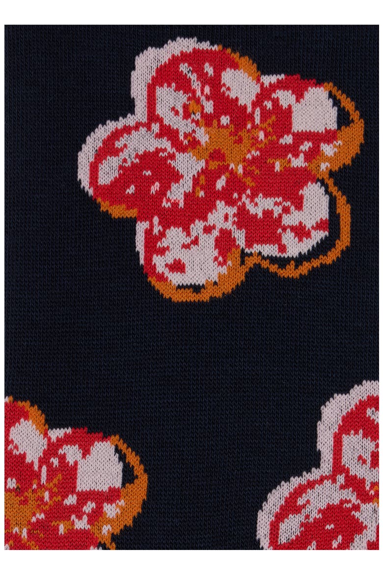Zine Floral Dress Socks, Alternate, color, NAVY