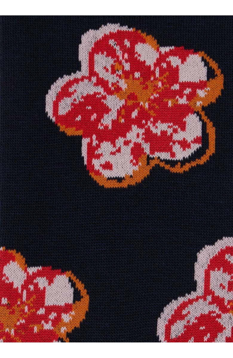 Paul Smith Zine Floral Dress Socks, Alternate, color, Navy