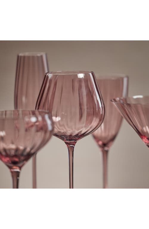 Zodax Malden Optic Set Of 4 Red Wine Glasses In Pink
