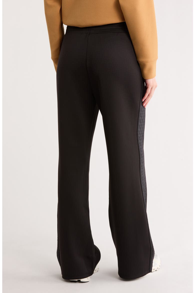 Faux Leather Trim Scuba Pants, Alternate, color, BLK/ BLACK