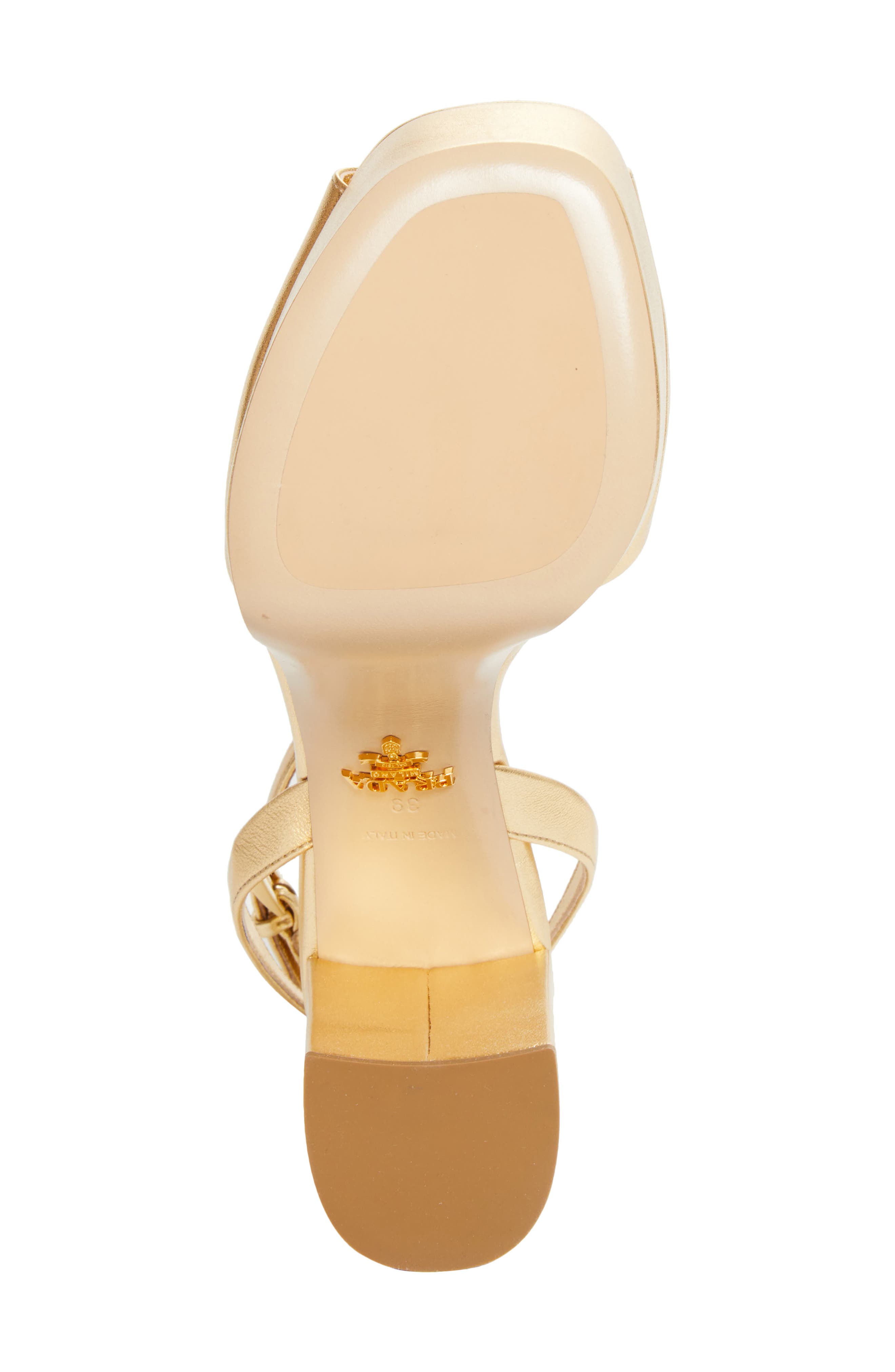 Prada Ankle Strap Platform Sandal, Alternate, color, Platino