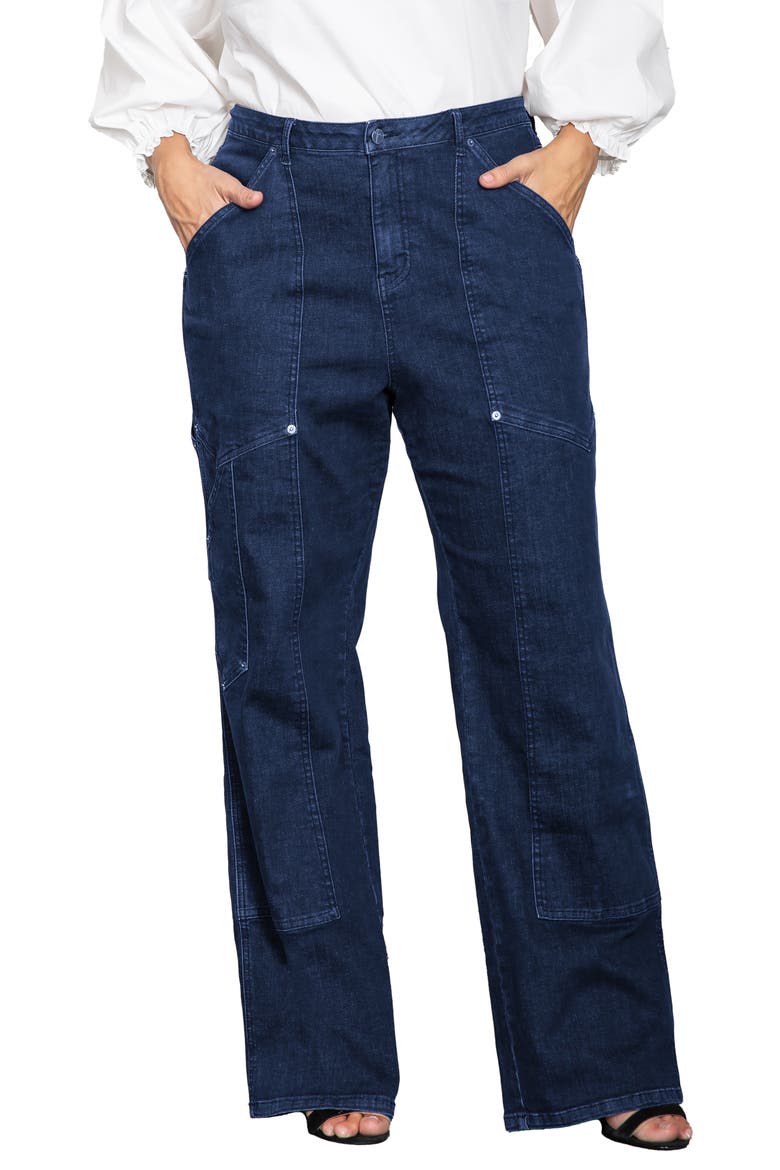 Workwear High Waist Jeans, Main, color, DARK RINSE