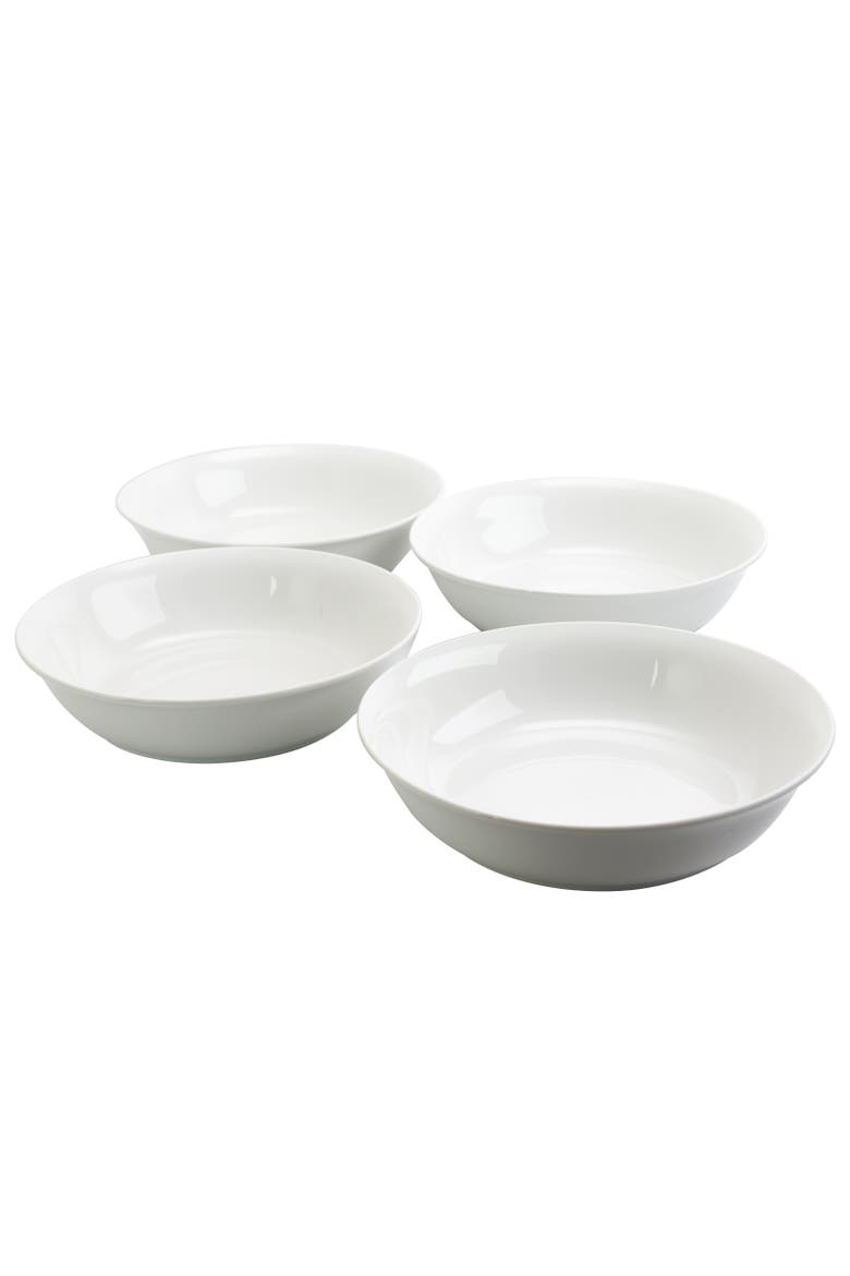Wide 8.75 in. Stoneware Dinner and Serving Bowls, Alternate, color, White