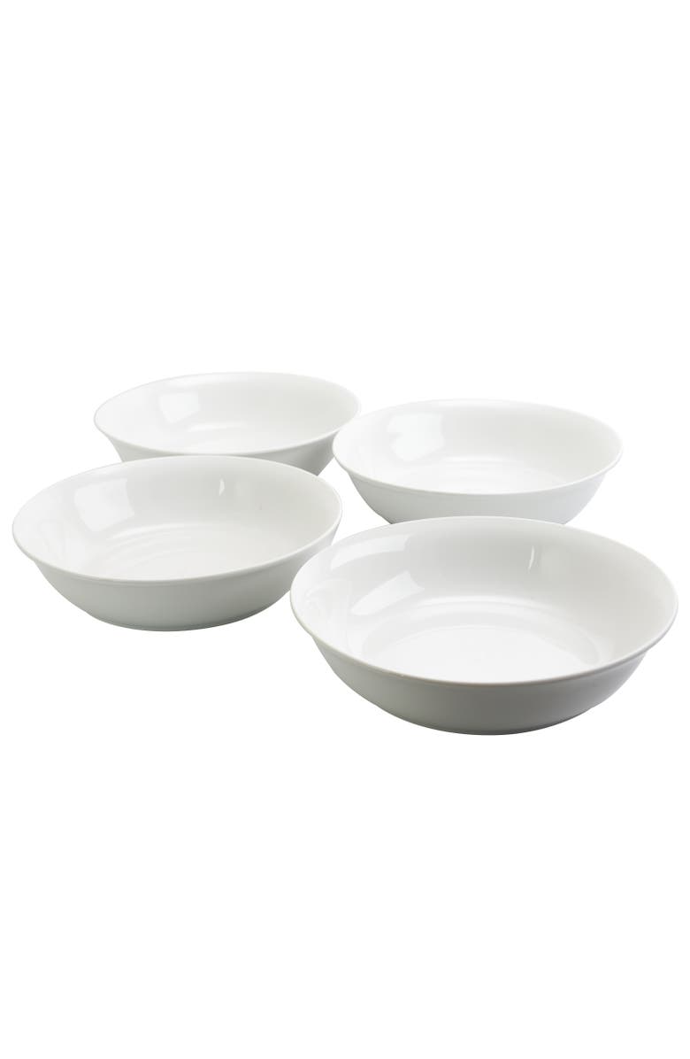 Gibson Home Wide 8.75 in. Stoneware Dinner and Serving Bowls , Set of 4, Alternate, color, White