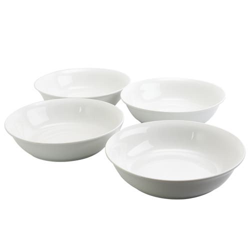 Gibson Home Wide 8.75 In. Stoneware Dinner And Serving Bowls , Set Of 4 In White