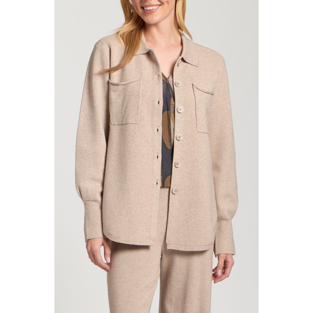Apny Luxe Shacket In Neutral