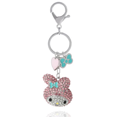 My Melody Crystal Cluster Pavé Bag Charm Keychain