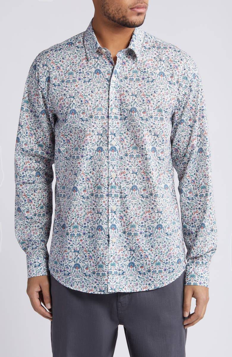 Liberty London Imran Lasenby Cotton Button-Up Shirt, Main, color, 