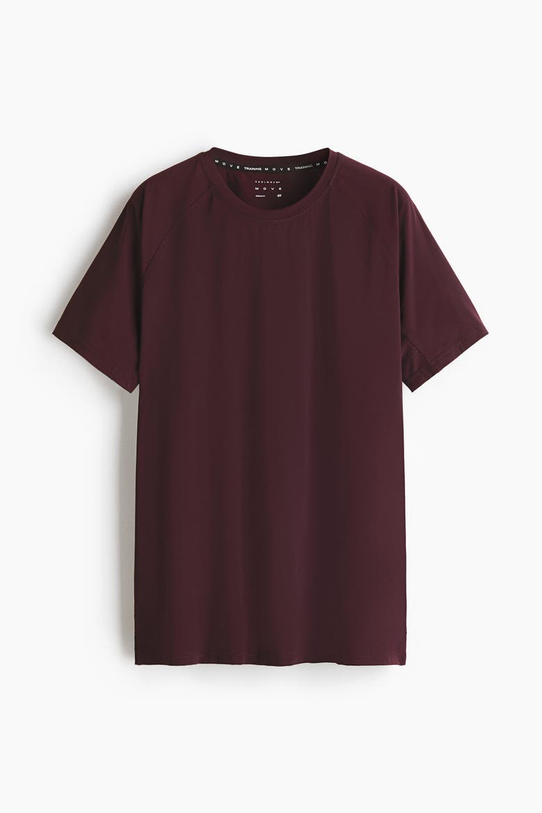 Muscle Fit Sports T-shirt With Coolmove, Alternate, color, Dark plum