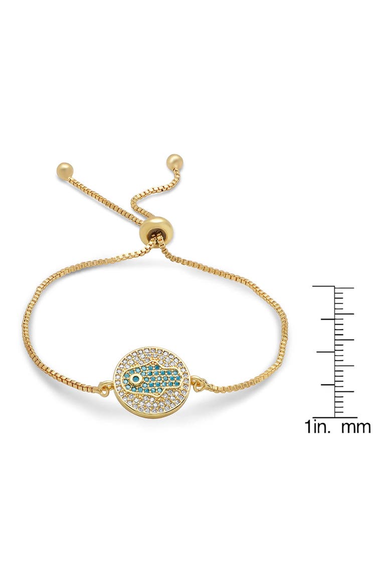 18k Gold Plated Hamsa Slider Bracelet, Alternate, color, GOLD