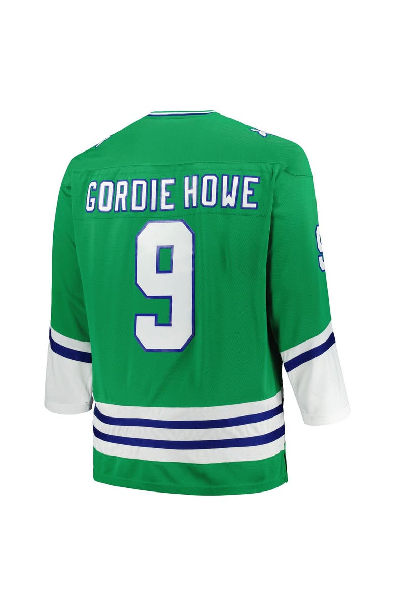 Mitchell & Ness Men's Mitchell & Ness Gordie Howe Green Hartford Whalers Big & Tall Vintage Hockey Blue Line Player Jersey, Alternate, color,