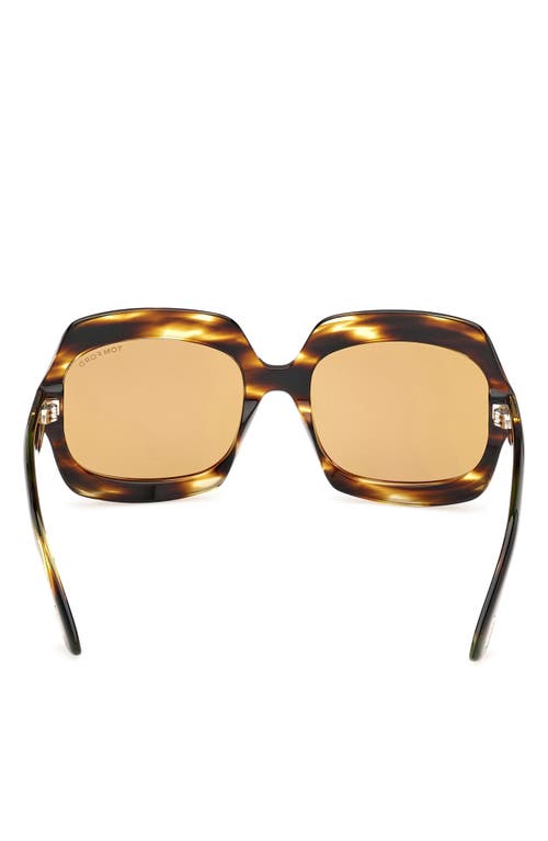 Tom Ford Ren 60mm Geometric Sunglasses In Brown