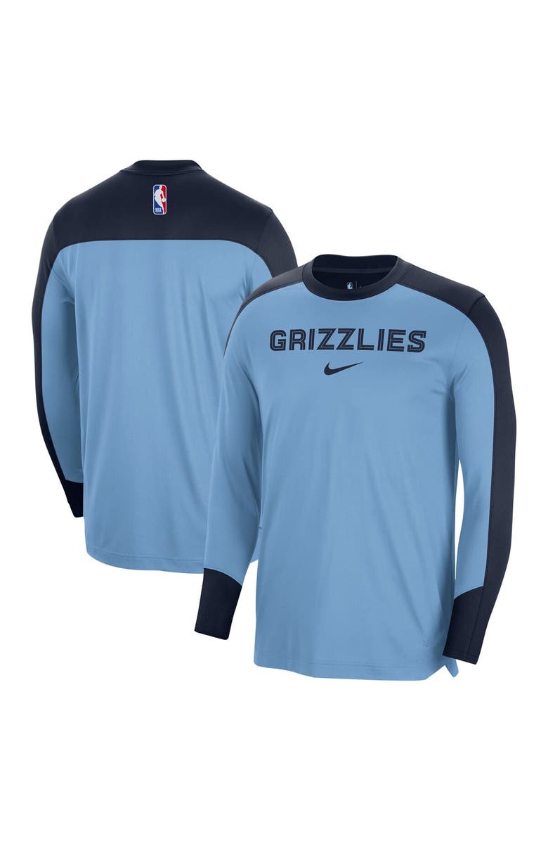 Nike Men's Nike Light Blue Memphis Grizzlies 2024/25 Authentic Pre-Game Legend Long Sleeve Shooting Shirt, Alternate, color, Light Blue