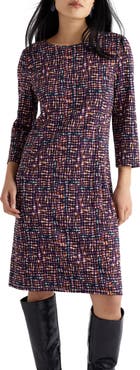 Seasalt Cornwall Cornish Oaks Long Sleeve Stretch Organic Cotton Dress