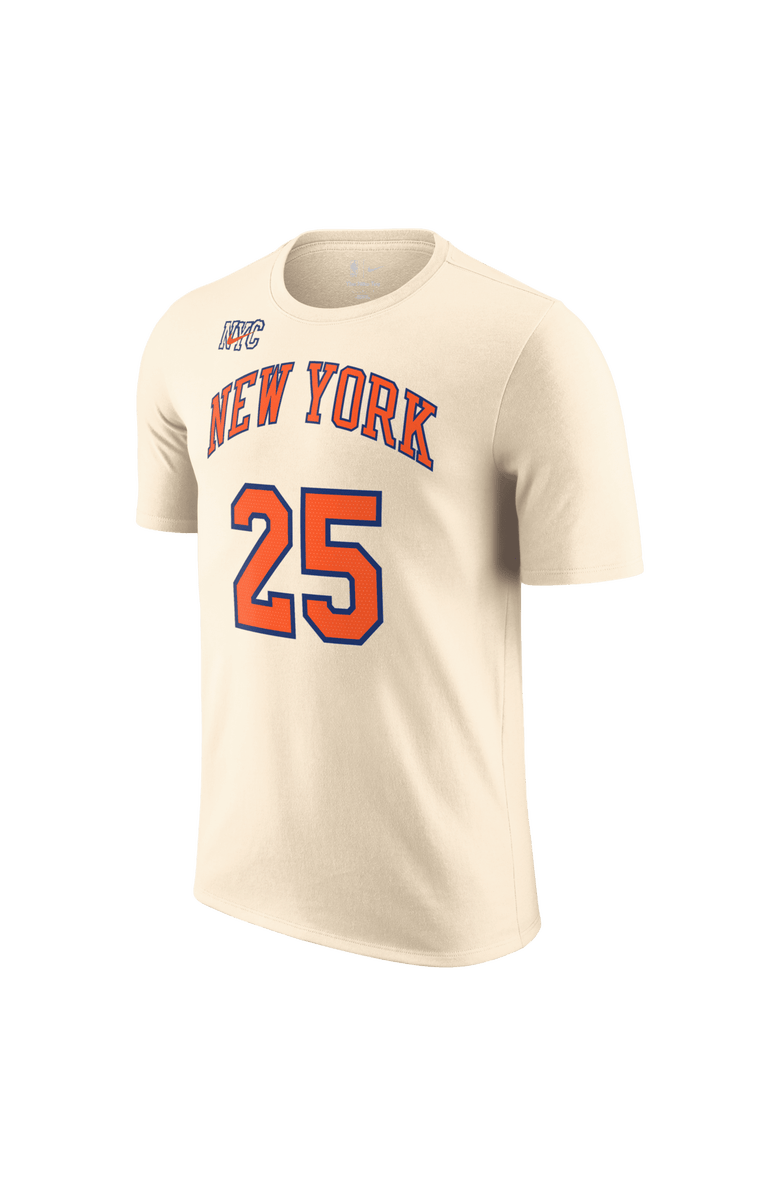 Nike Unisex Nike Mikal Bridges Cream New York Knicks 2025/26 City Edition Name & Number T-Shirt, Alternate, color, Cream