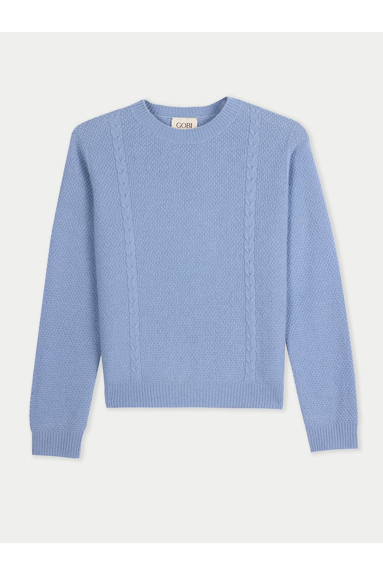 Cropped Crewneck Cashmere Sweater, Main, color, Dusty blue