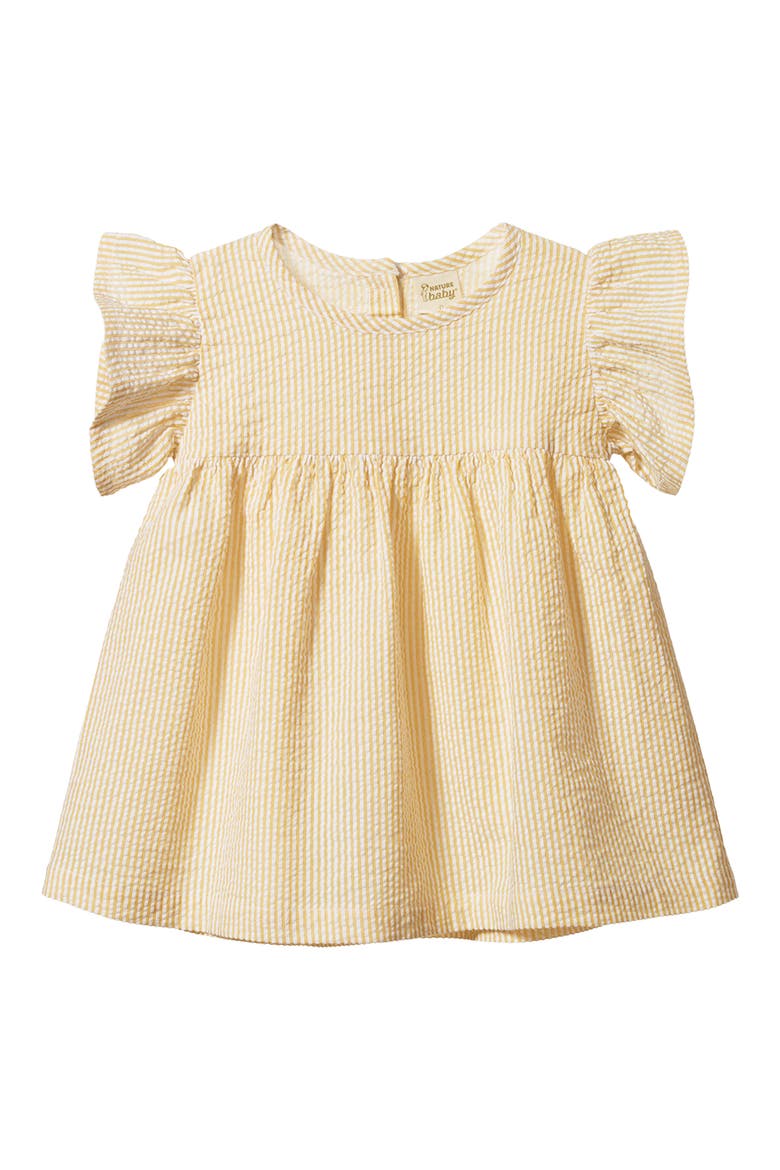 Kids' Bonnie Organic Cotton Seersucker Dress, Main, color, GOLDEN STRIPE