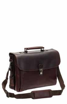 Mancini Double Compartment Flap Leather Briefcase