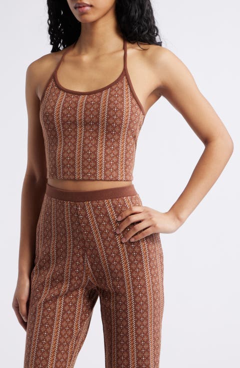San Carlos Jacquard Knit Halter Top