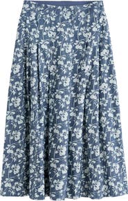 Seasalt Cornwall Jamboree Organic Cotton Chambray Midi Skirt