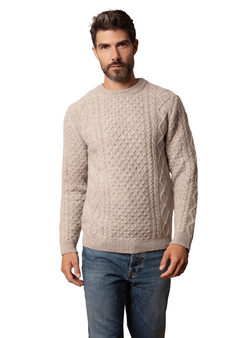 Cable Sweater, Main, color, OATMEAL FLECK
