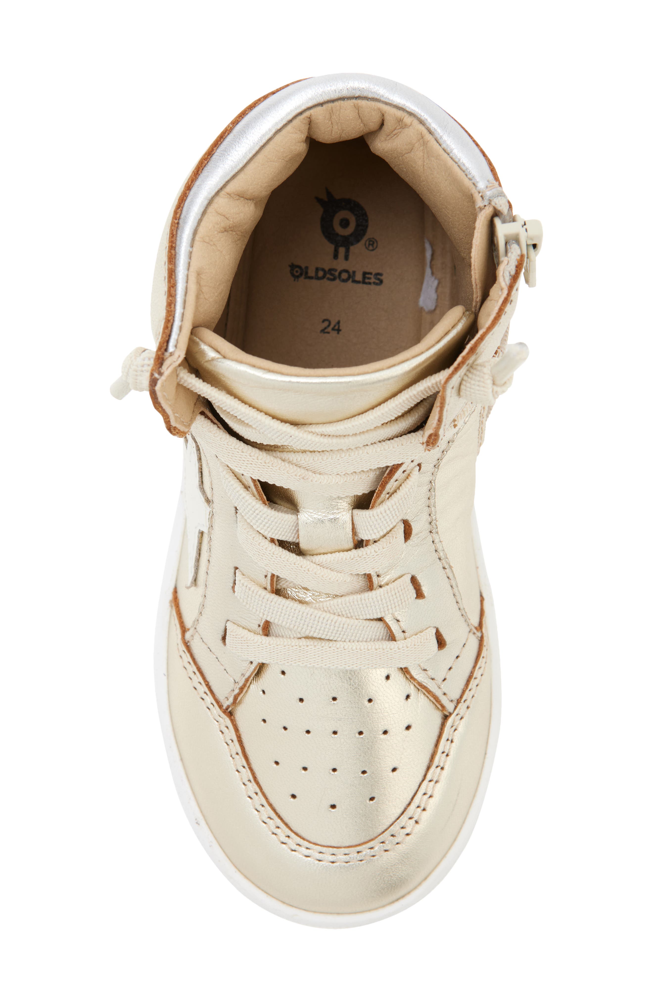 Kids' Starling Metallic High Top Sneaker, Alternate, color, GOLD / SILVER / NACARDO BLANCO