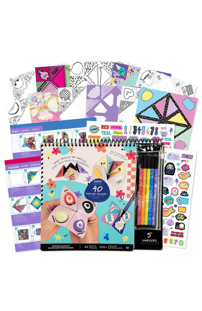 Fashion Angels Secret Message Fortune Teller Set 40 Origami Sheets, Main, color, Multicolored