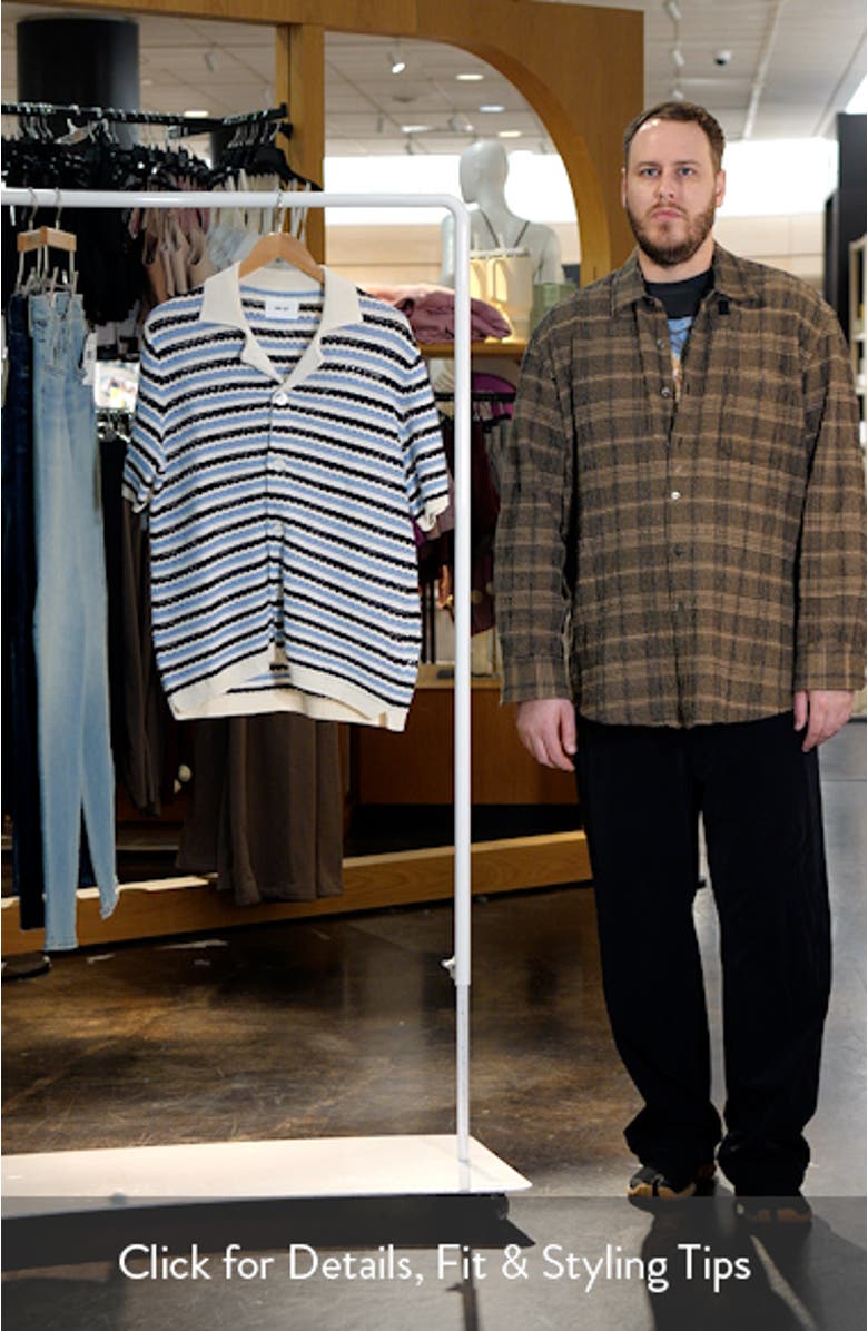 Henry 6636 Stripe Short Sleeve Organic Cotton Cardigan, sales video thumbnail