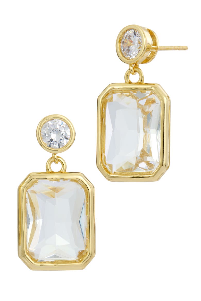 Cubic Zirconia & Crystal Drop Earrings, Main, color, YELLOW